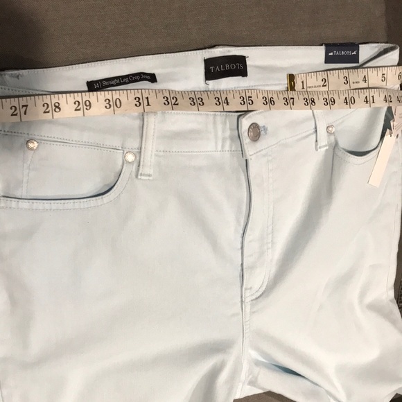 Talbots women Straight Leg Crop Jean At Waits Size 14 Baby BluebColor - Picture 9 of 10